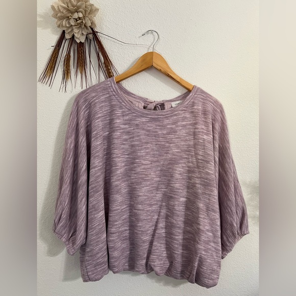 Vintage America Sweaters - Vintage X America Lavender Elastic Waist Sweater Top Size XL